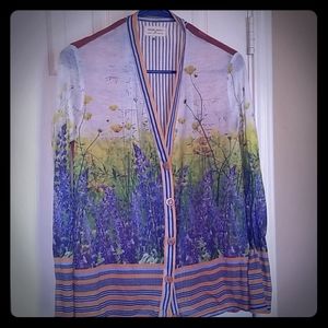 Anthro boho bluebonnet top